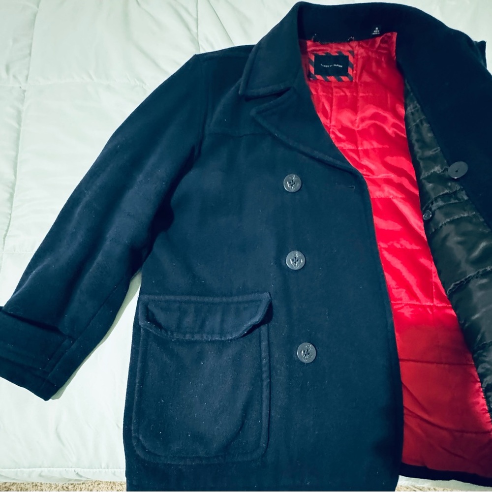 XL Tommy Hilfiger Navy Pea Coat - Picture 5 of 13